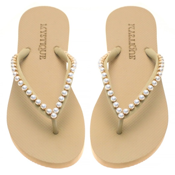 Mystique Classy Pearl Flip Flops! - Picture 3 of 7